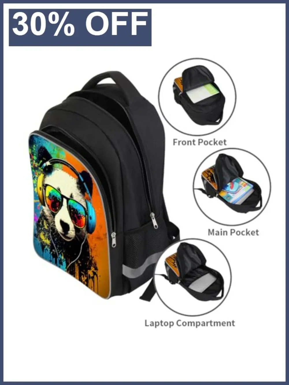 Kids Backpack for Boys Girls, Durable Polyester with Laptop Compartment, 17
